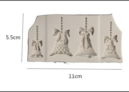 2 Pcs Bell De Navidad Molde De Silicona Molde De Fondant De