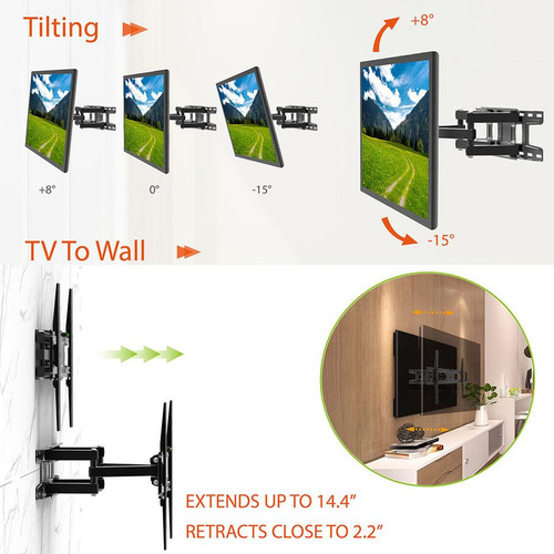 Soporte De Tv Deluxe Con Doble Brazo Reforzado De 37 A 70