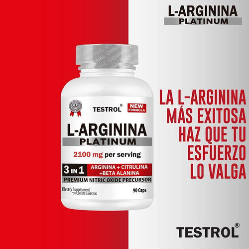 Testrol + Arginina Platinum Paquete 2 Piezas - 90 Capsulas Sabor Sin sabor