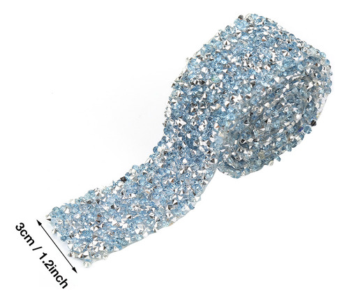 Rollo De Malla, 1 Yarda, 30 Mm, Cinta De Diamantes De Imitac