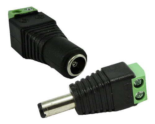 Ficha Plug Jack Macho Y Hembra Con Bornera Camara Cctv X10