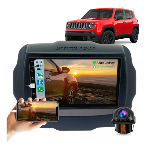 Kit Multimidia Mp5 7 + Câmera De Ré Jeep Renegade 15 A 2025
