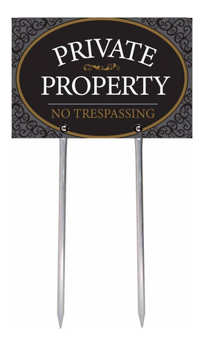 Private Property   No Trespassing Cartel Impreso En Ambos La