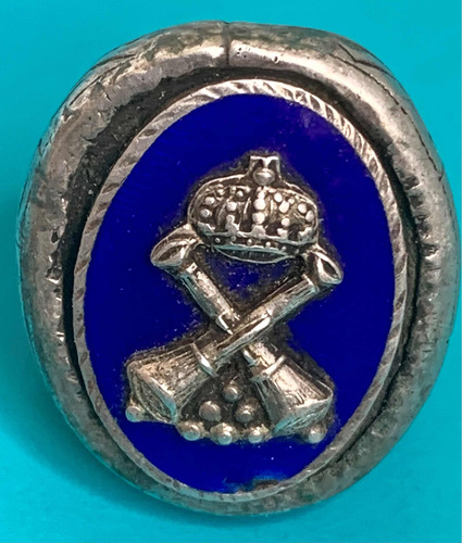 Antigua Insignia Militar Española Anillo Plata