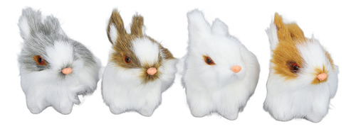 Peluche Con Forma De Conejo, 4 Unidades, Adorno De Peluche C