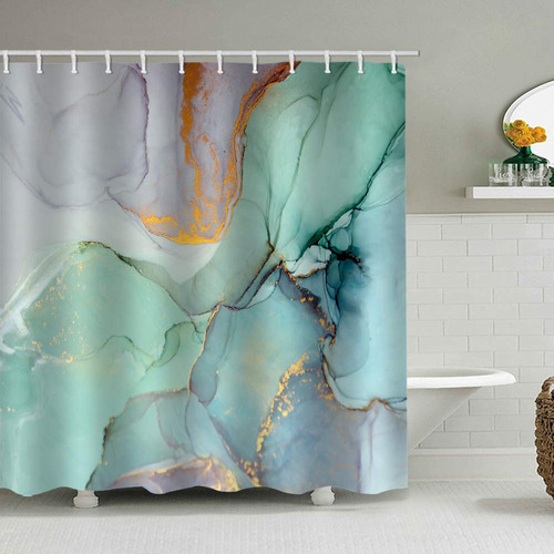 Natu2eco Cortinas De Ducha De Mármol Coloridas Para Baño, Ju