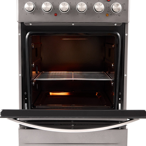 Cocina Eléctrica Vitta Símil Acero 50cm Grill Puerta c/Visor