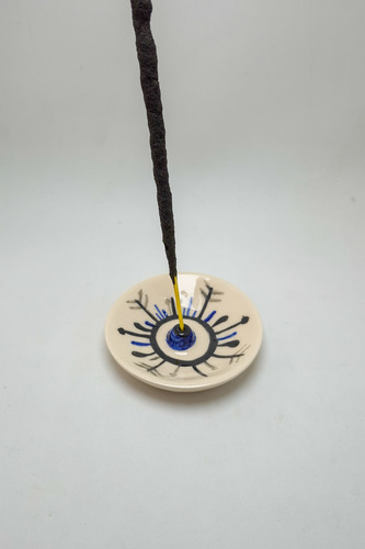 Porta Sahumerio Ceramica Ojo Turco + Sahumerios Sagradamadre