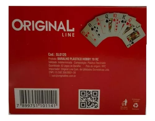 Baralho Plastico Resistente Original Line Com 2 Jogos Truco 21