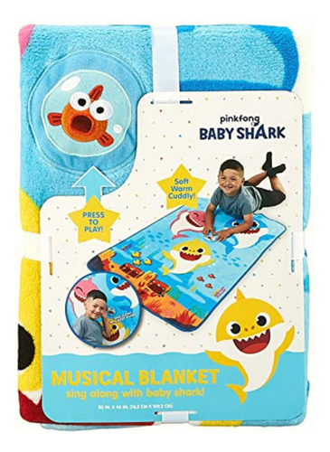 Baby Shark Musical Plush Blanket, Multicolor