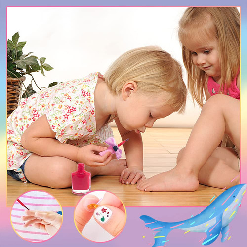 Kit De Maquillaje Lavable Para Niñas Sirena Y Princesa