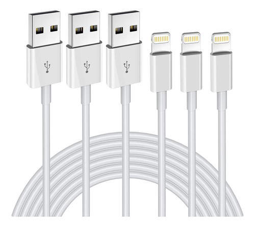 Cargador Para iPhone, 3 Cables Lightning Con Certificacin Mf