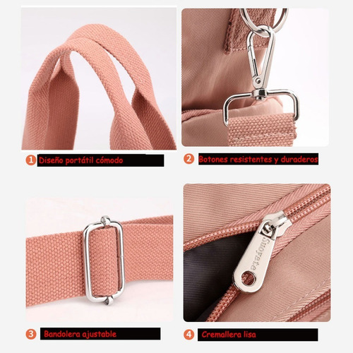 Imagen 4 de 6 de Elegante Bolso Resistente Al Agua Y Antirrobo Para Mujer