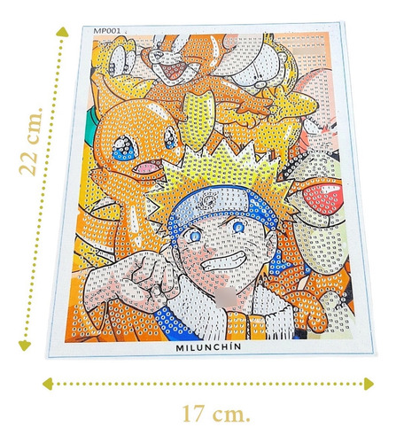 Pintura En Diamantes Diamonds C/porta Retrato Kitty Y Mas Naruto Grande