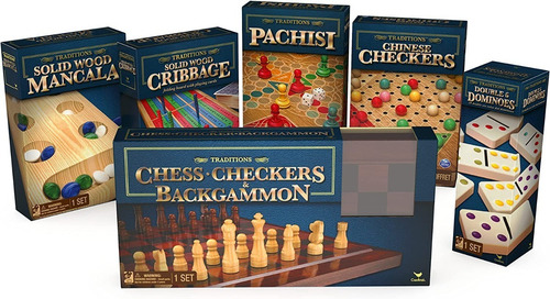 Set 6 Juegos Mesa Ajedrez Mancala Domino Damas Backgammon