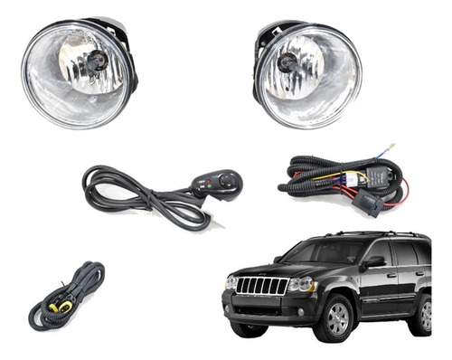 Kit Faros De Niebla Cherokee 05-08 Con Switch Universal