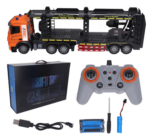 Sonido Rc Semi Truck Trailer De Doble Capa Con Todas Las Fun