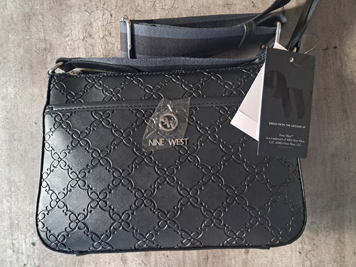 Bolsa Mujer Bandolera Nine West Nye563569 Con Asas Negras Negro Floreado Negro Negro