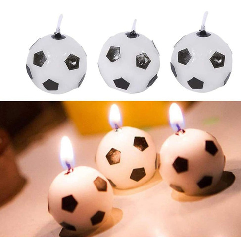 6 Velas De Pastel De Fútbol, Decoración De Pelota De Fútbo