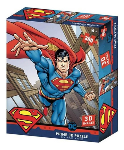 Quebra-cabeça 3d Superman Flying Dc 300 Peças Multikids