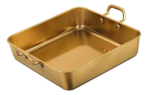 Fuente De Servicio De Acero Inoxidable De 21x21cm Oro