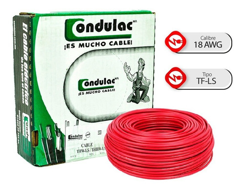 Imagen 2 de 8 de Caja 100 Mts Cable Verde Thw Cal 18 Awg 100%cobre Condulac