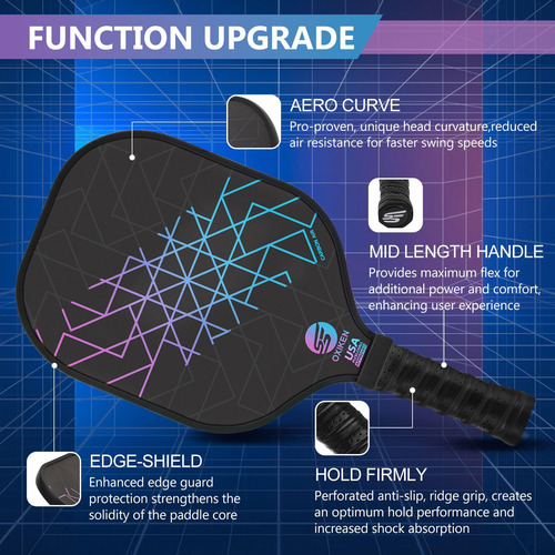 Pickleball Paddles Set Of 2, Usapa Approved Carbon Fiber