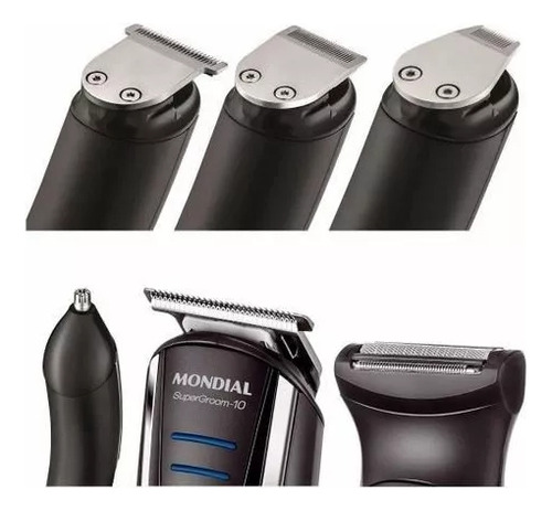 Aparador Mondial Super Groom 10 Bg-03 Barba Cabelo Nariz Preto