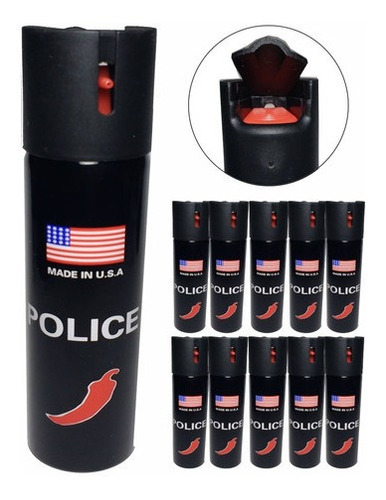 5 Frasco Spray Gas Pimienta Marca Police Defensa Personal 