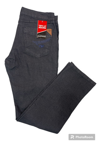 Jean Hombre Clasico Elastizado Recto Color Gris Oscuro