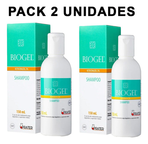 Shampo Anticaspa Biogel Ketoconozol 1% Pack 2 Unidades