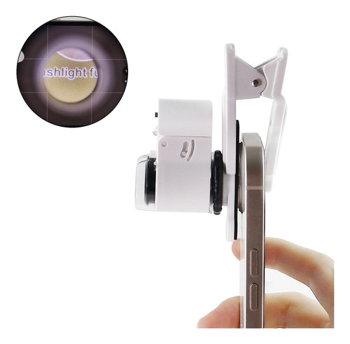 Microscopio De Bolsillo Con Luz Led Y Clip Para Teléfono