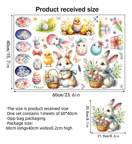 Pegatinas De Pascua Z Para Ventanas Y Puertas, Decoración De