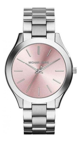 Relógio Feminino Michael Kors Mk3380 Prata Pink Slim 42mm