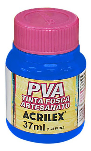 Tinta Pva Fosca Acrilex 37ml Para Artesanato Cores Diversas Cor Azul Seco