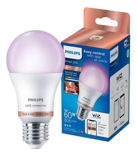 Ampolleta Led Philips Inteligente 8w E27 Millones De Colores