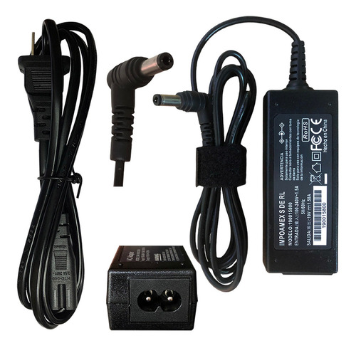 Cargador Toshiba Mini 19v 1.58a Pta. Negra Nb300-10n