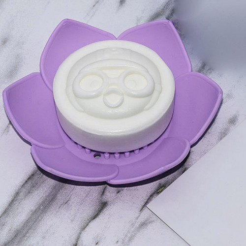 2 Ducha De Baño Con Bandeja De Jabón Flexible Violeta