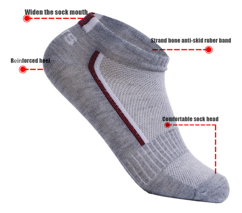 Calcetines Deportivos Para Hombre, 5 Pares, Transpirables Y