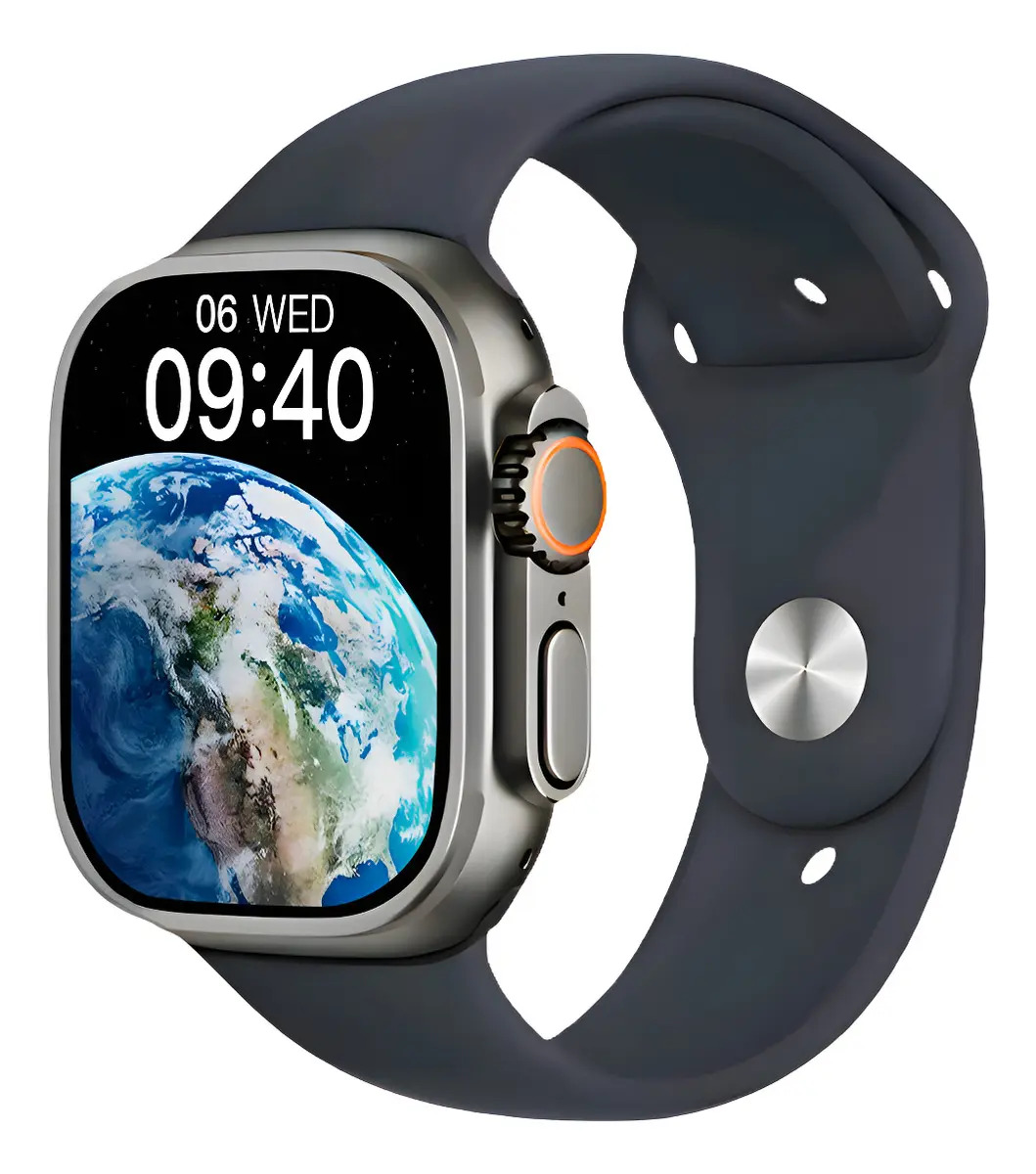 Smartwatch Microwear Ultra 4 Pro, GPS e NFC, com Caixa em Titânio Preto e Pulseira Esportiva