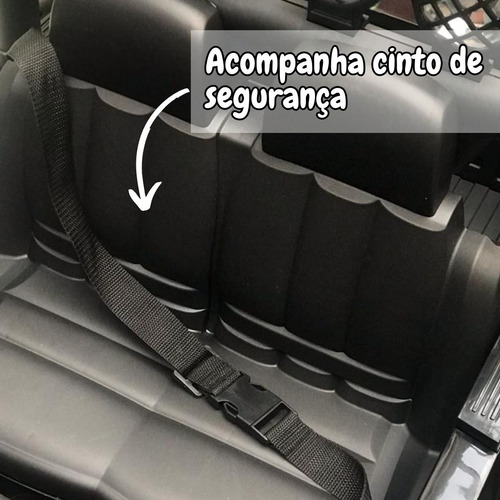 Mini Caminhonete Picape 6 Rodas Carro Elétrico Infantil Bateria 12V Preta Importway Bw-239pt
