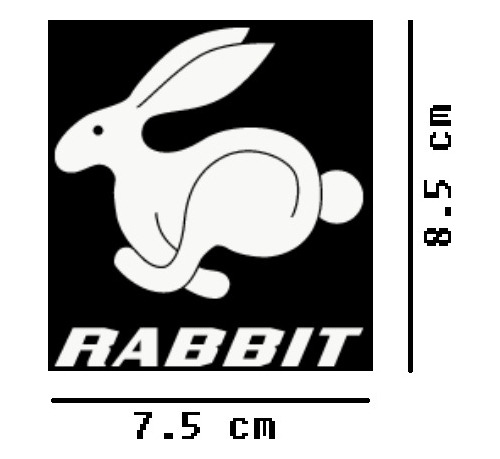 Vw Rabbit Logo Sticker Vinil 2piezas Blanco $135 Mikegamesmx