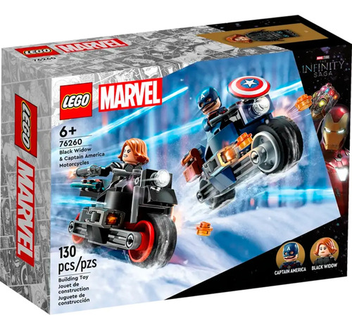 Motos Lego De Black Widow Y El Capitan America 130pcs 76260 