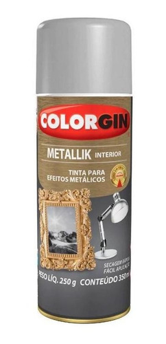 Tinta Spray Metallik Interior Prata 350ml Colorgin