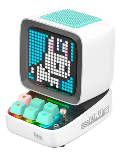 Bocina Divoom Ditoo-Pro portátil con bluetooth blanca