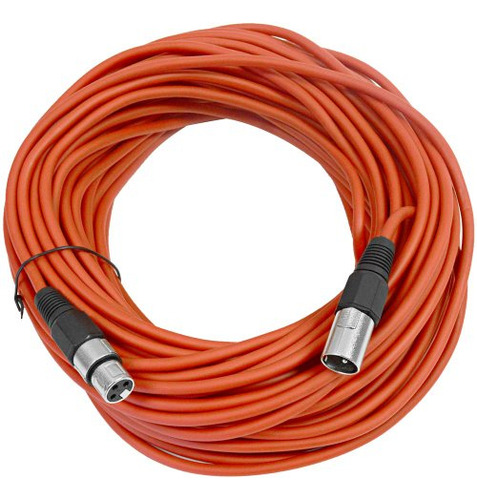 Cable Xlr 100' Rojo Macho A Hembra - Balanceado