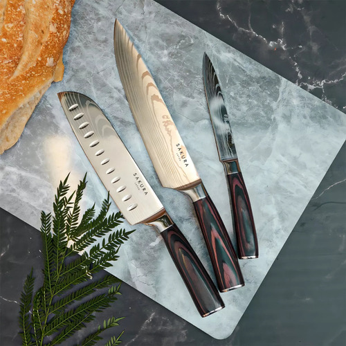 Cuchillo Chef Sakura Acero Inoxi Pro Ebano Brown 33 Cm