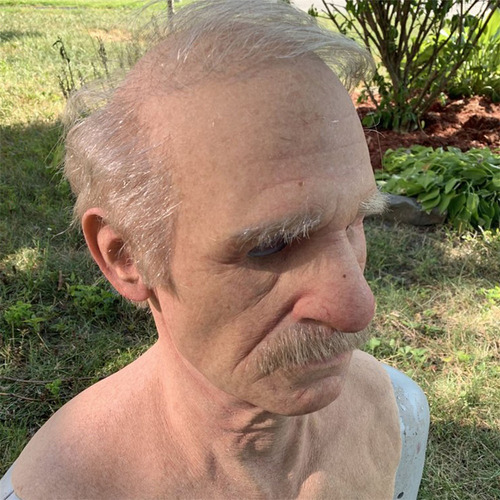 Halloween Latex Old Man Face Cover Elder Old Man