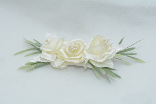 Tocado Para Boda, Comunión O Confirmación Rosas Beige