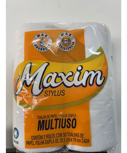 Papel Toalha Multiuso Maxim Stylus Folha Dupla 100un